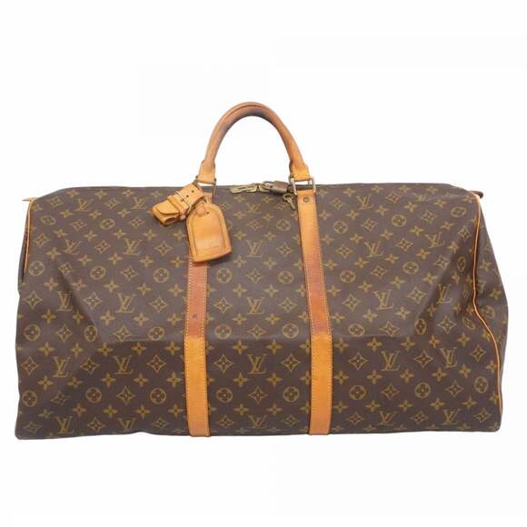 LOUIS VUITTON Brown Monogram Keepall 60 Boston Bag